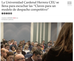 La Universidad Cardenal Herrera CEU se llena para escuchar las “Claves para un modelo de despacho competitivo”